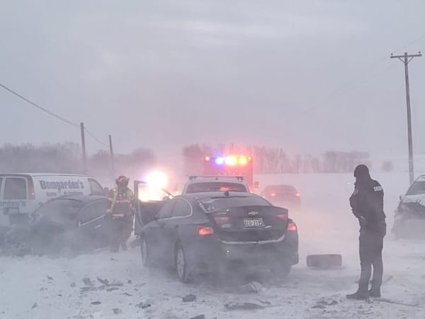 North Main/IL-2 reopened after eight-car snowy pile-up
