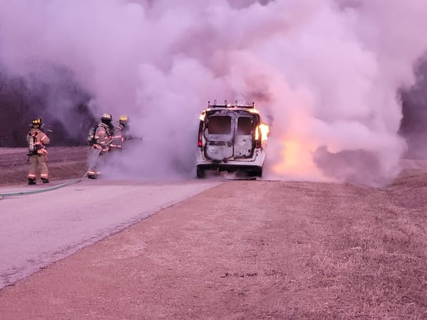 Van fire in Rockton, no injuries