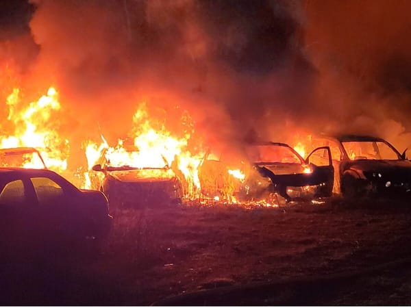 Suspicious fire at salvage yard on Christmas morning in Rockton Township