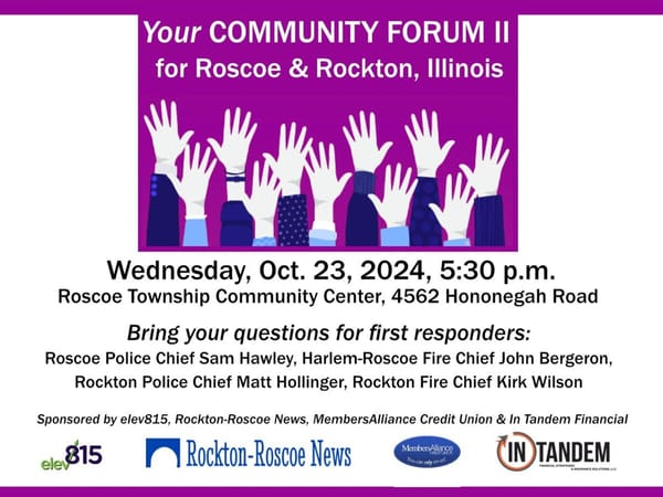 Your Community Forum II for Roscoe & Rockton: First Responders