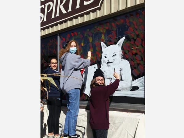 HCHS students kick off homecoming week with storefront paintings