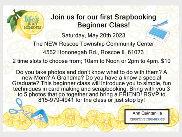 Scrapbooking and Cards Beginner Class