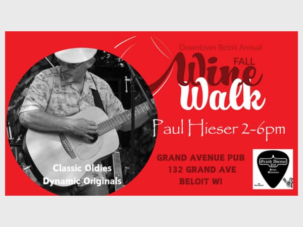 Live Music: Pauley at Downtown Beloit Wine Walk- Grand Avenue Pub