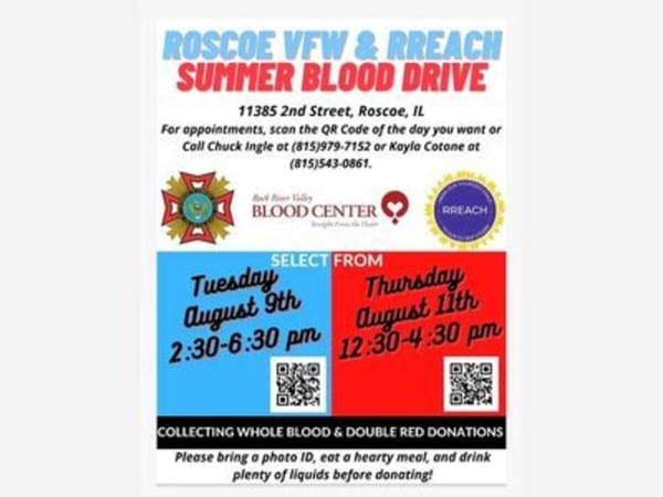 Roscoe VFW/RREACH Blood Drive