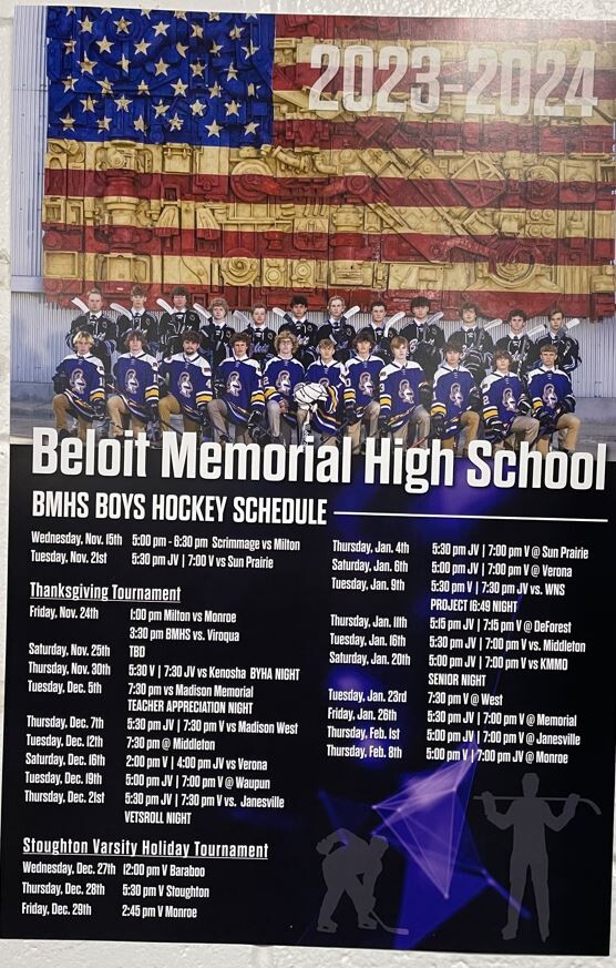 Beloit Memorial High School Boys Hockey Schedule 2023-2024