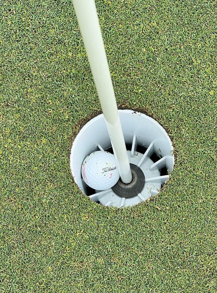 Alicia Wallin's great ace on number 7 at Atwood Homestead