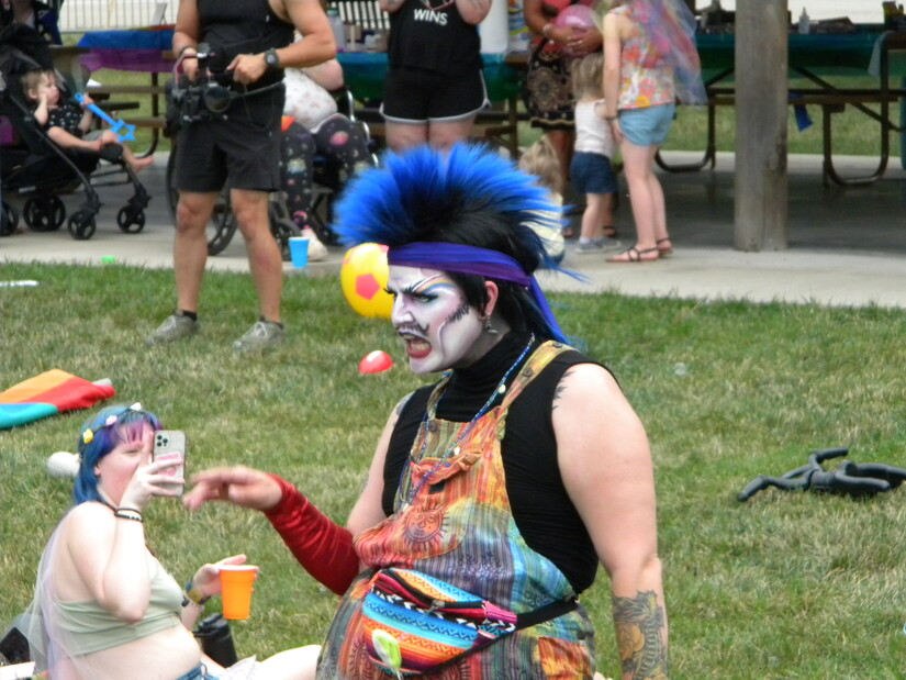 Drag Queen Emo Knievel performing a mashup of Bicycle by Queen and White and Nerdy by Weird Al