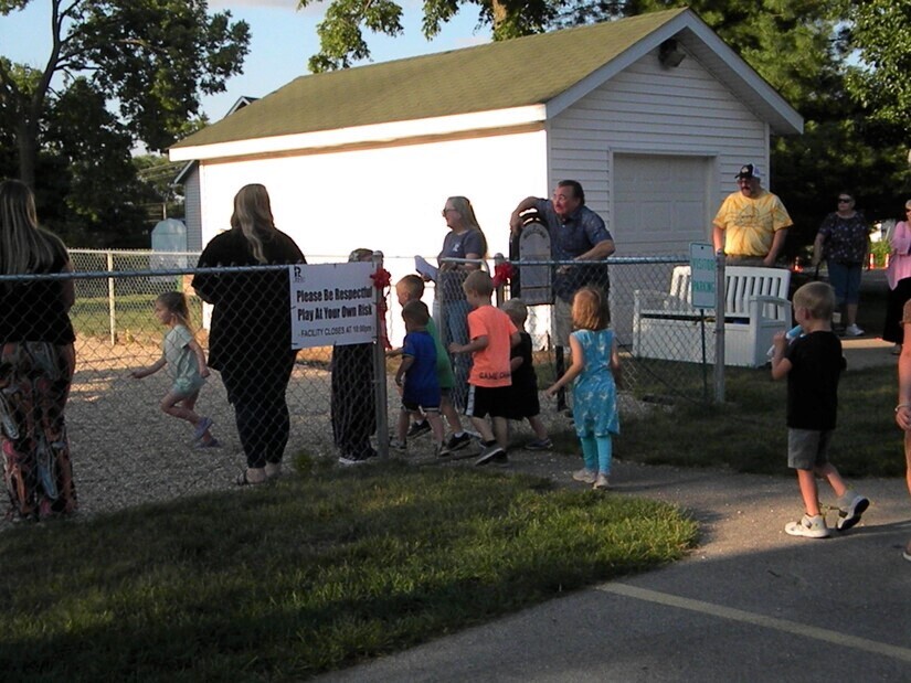 Children enter new playground