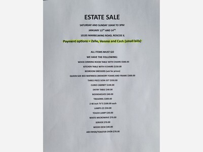Estate Sale- January 13th and 14th