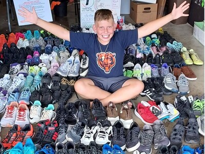 Rockton 7th grader collects 170 pairs of sports shoes to give away