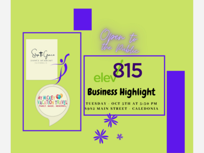 Elev815 business highlight at Steps To Grace Dance Academy in Caledonia TONIGHT