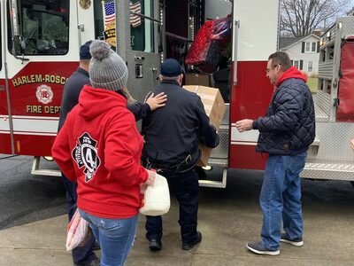 Harlem-Roscoe Fire makes very special delivery to families in need